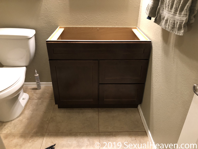 An installed vanity.